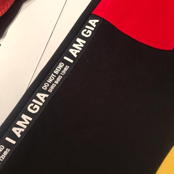 I.AM.GIA Celeb Blogger Fave Blaster Jogger Pants in Black Red Yellow Size Small - Picture 6 of 11